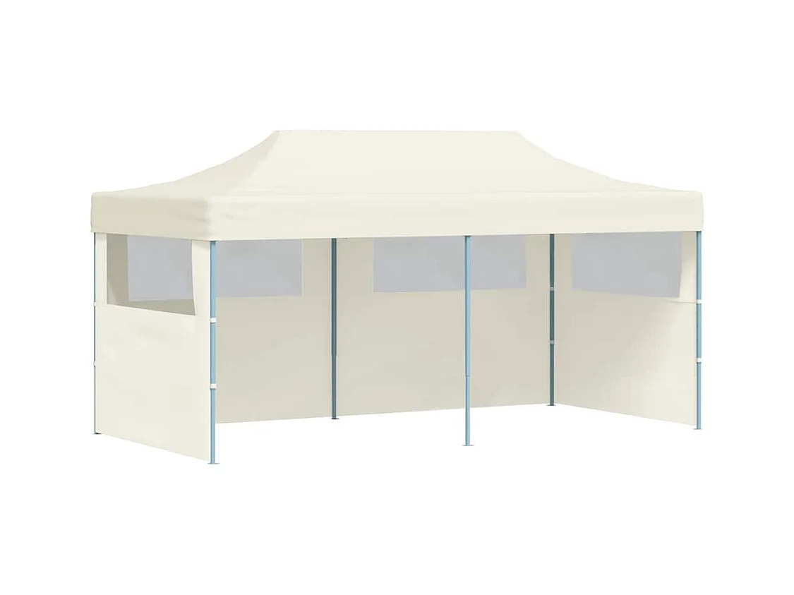 Carpa de recepción plegable color crema de 3 x 6 m