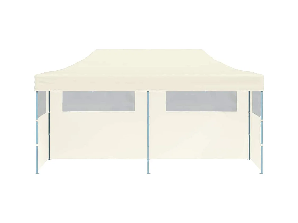 Carpa de recepción plegable color crema de 3 x 6 m