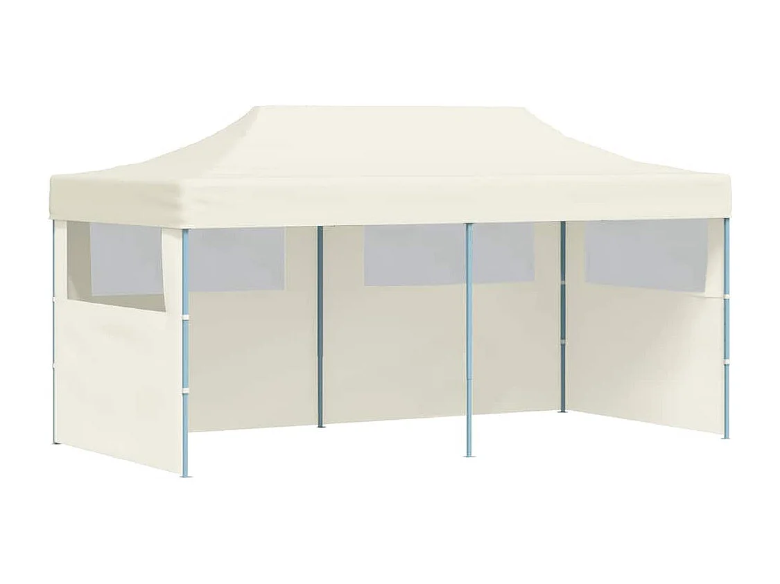 Carpa de recepción plegable color crema de 3 x 6 m