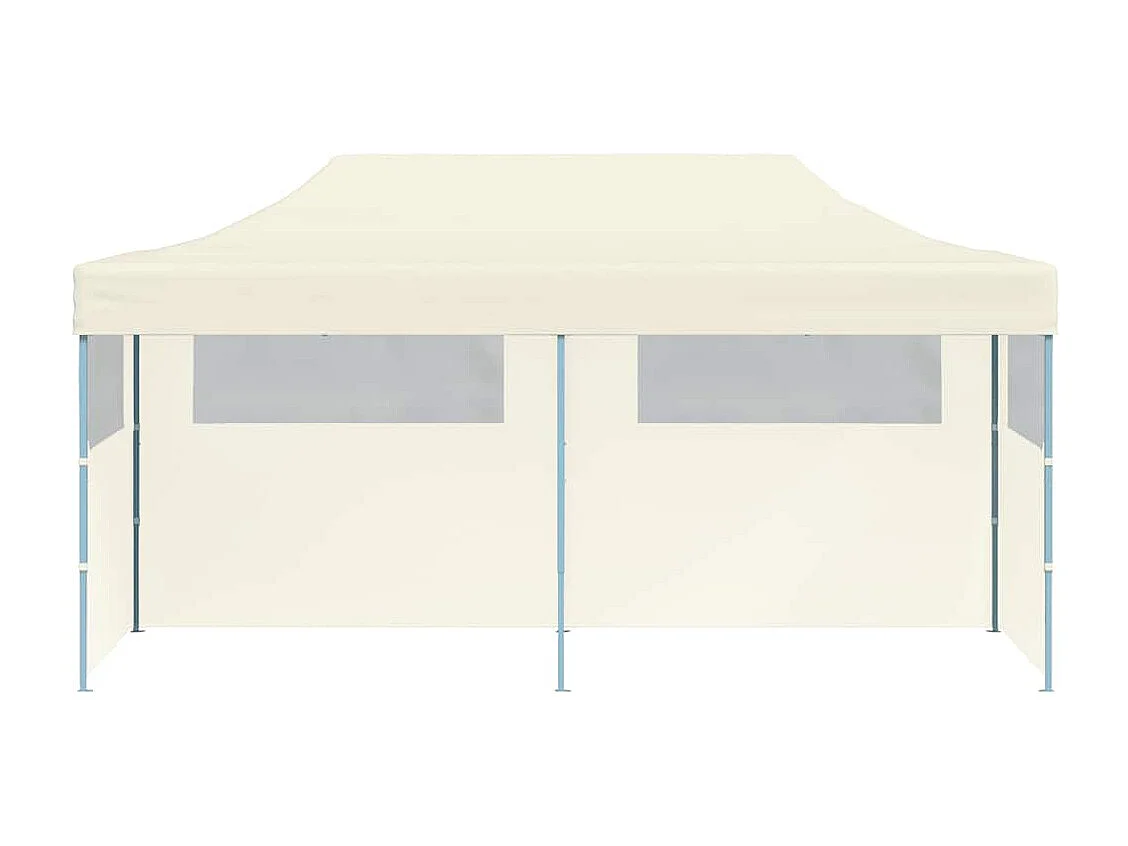 Carpa de recepción plegable color crema de 3 x 6 m