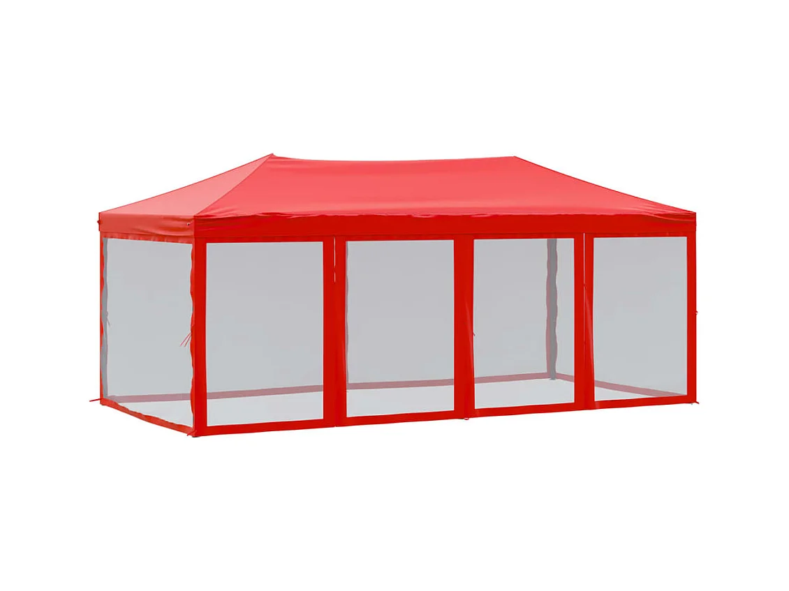 Tenda pieghevole per ricevimenti con pareti Rossa 3x6 m