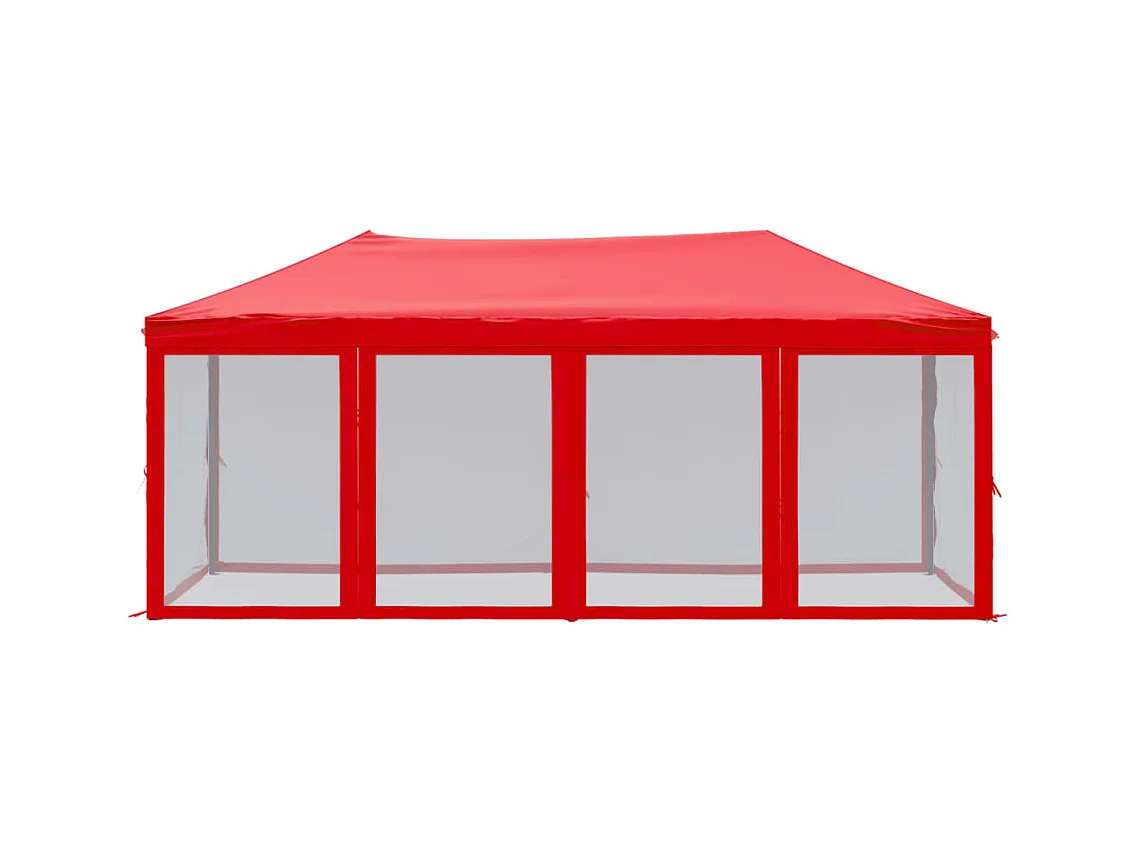 Tenda pieghevole per ricevimenti con pareti Rossa 3x6 m