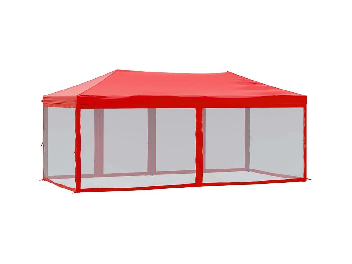 Tenda pieghevole per ricevimenti con pareti Rossa 3x6 m