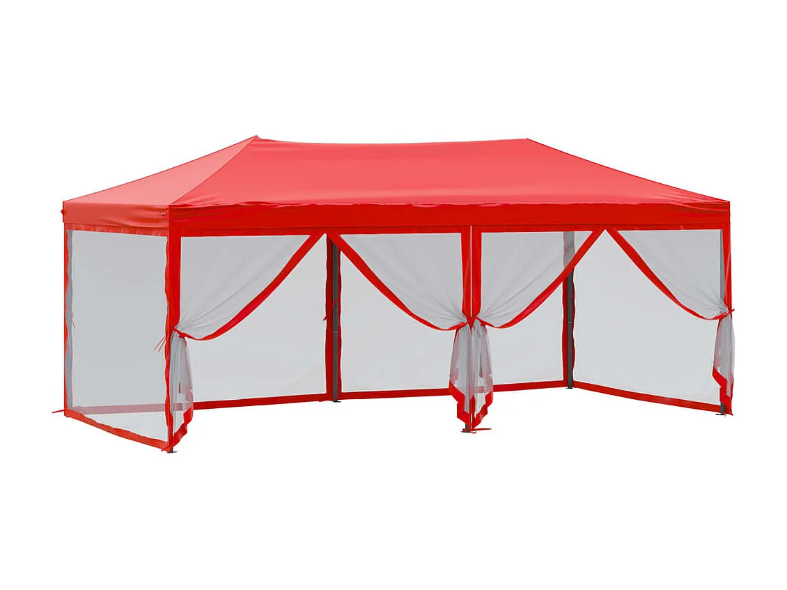Carpa de recepción plegable con paredes Roja 3x6 m