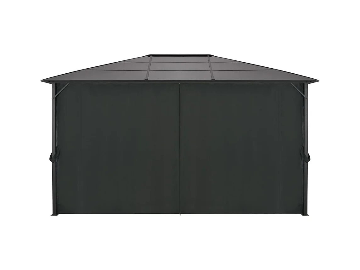 Gazebo con cortina Aluminio 4x3x2,6 m Negro