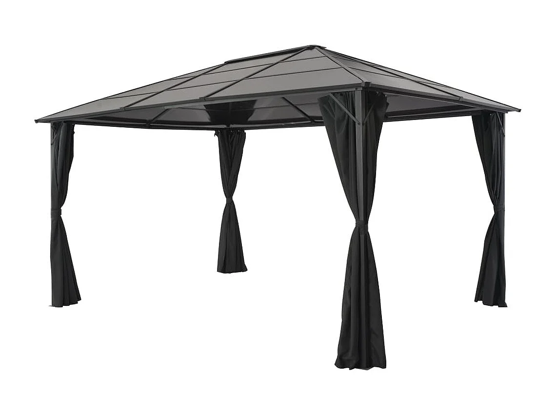 Gazebo con tenda Alluminio 4x3x2,6 m Nero
