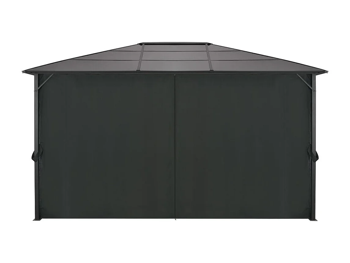 Gazebo con tenda Alluminio 4x3x2,6 m Nero