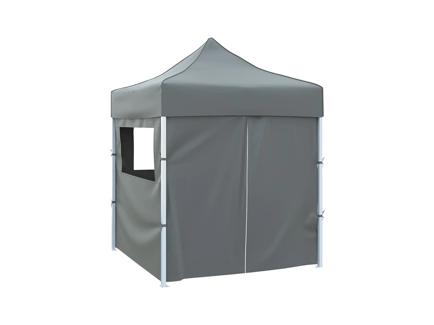 Faltbares Empfangszelt mit 4 Wänden 2x2 m Stahl Anthrazit