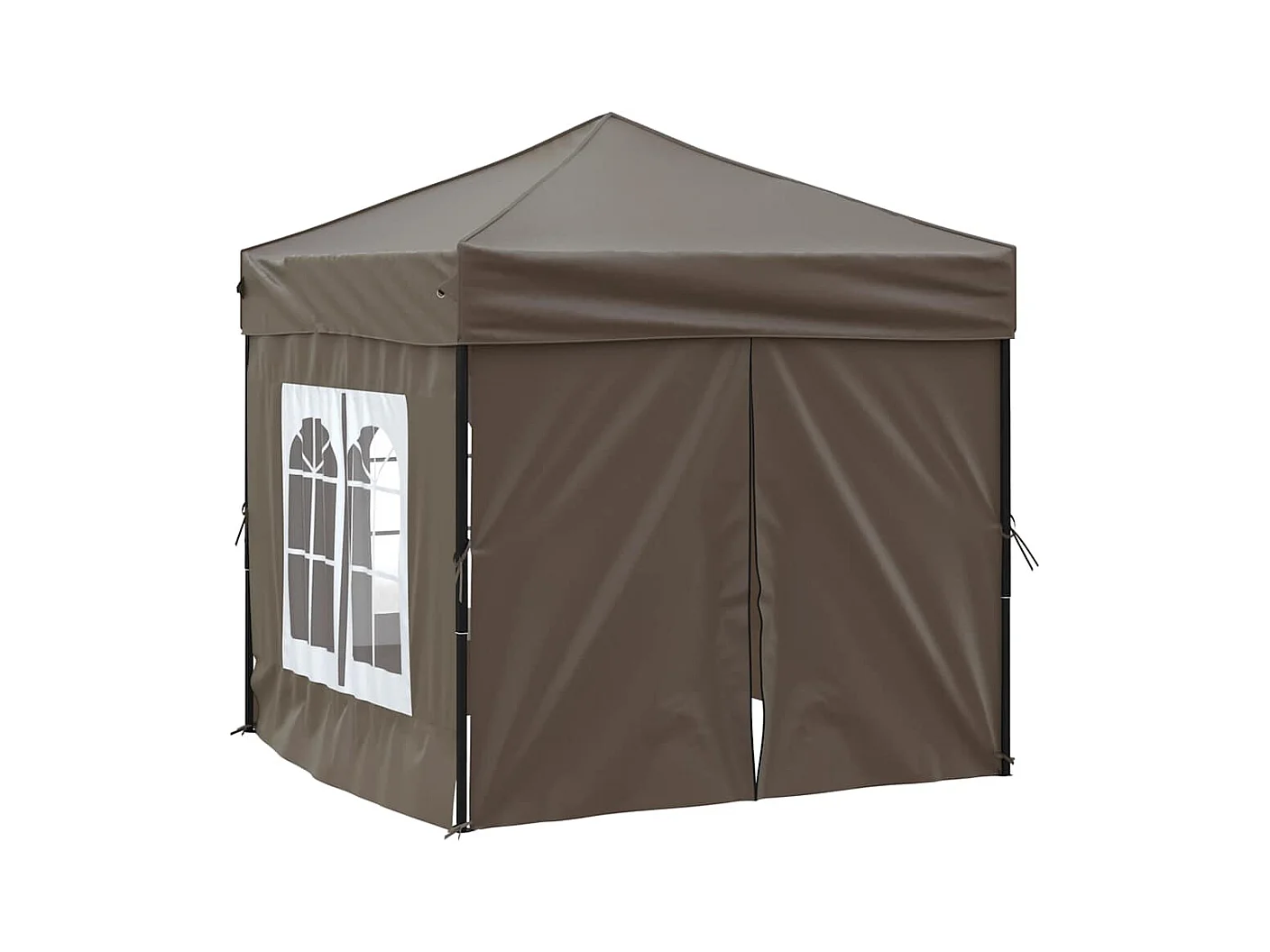 Carpa de recepción plegable con paredes Taupe 2x2 m