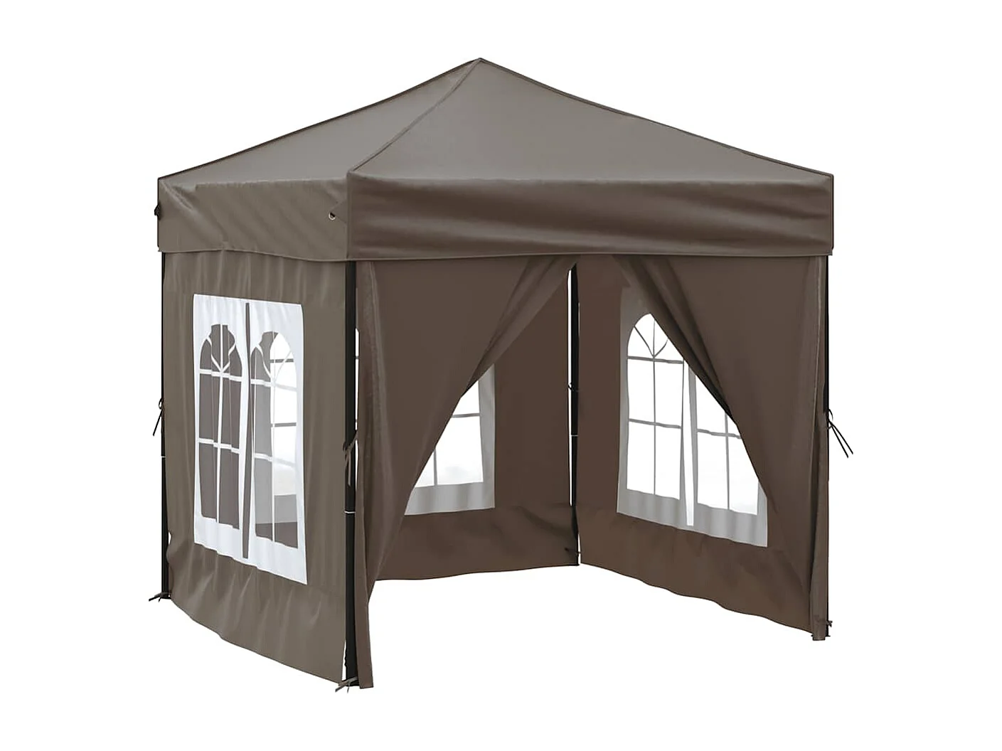 Tenda pieghevole per ricevimenti con pareti Taupe 2x2 m
