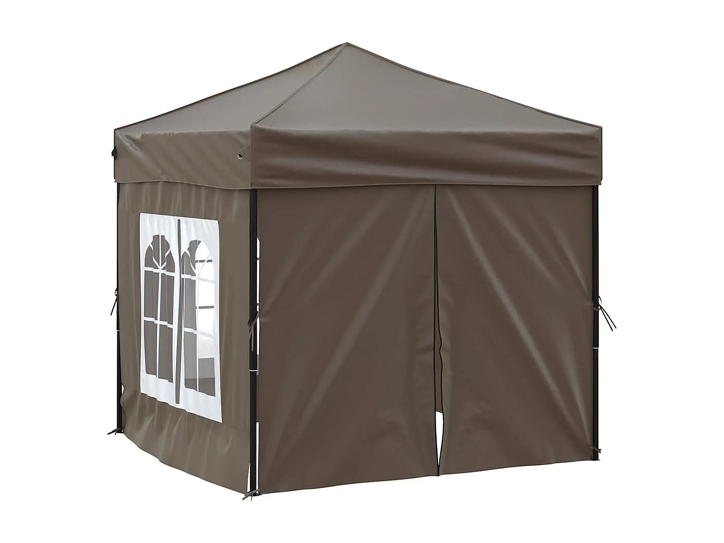 Tenda pieghevole per ricevimenti con pareti Taupe 2x2 m