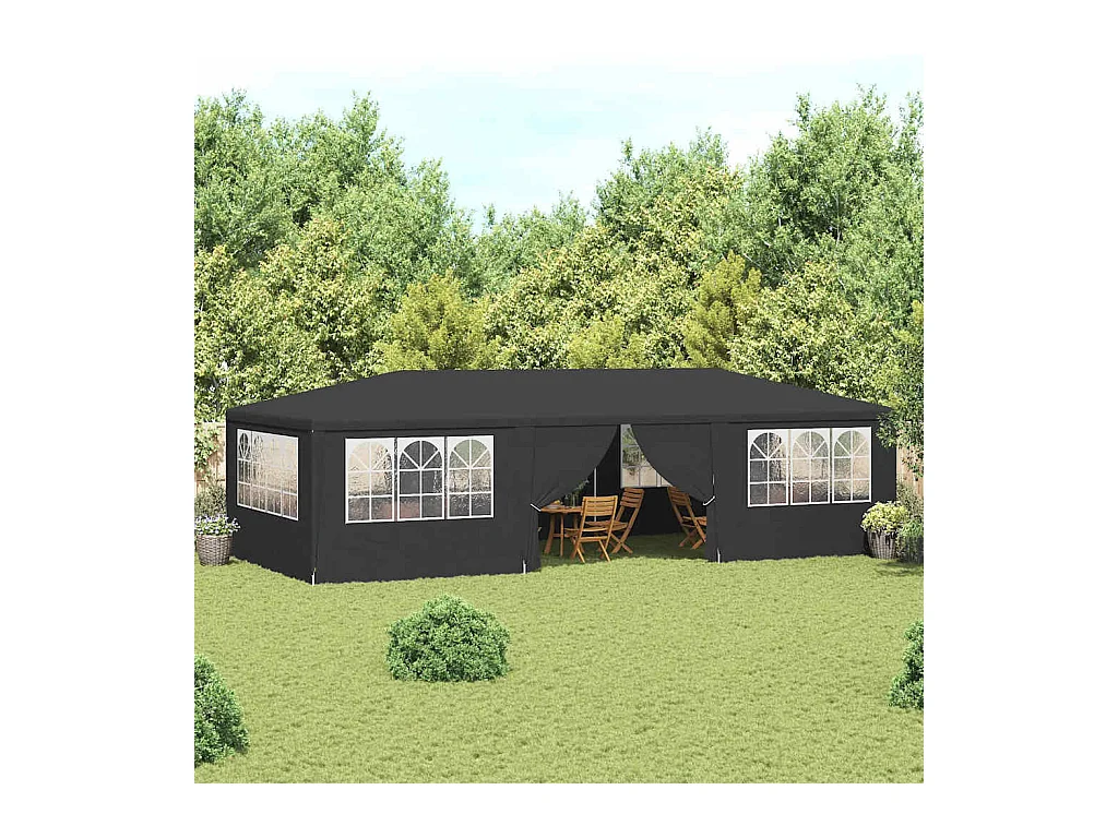 Carpa de recepción y paredes laterales 4x9 m Antracita 90 g/m²