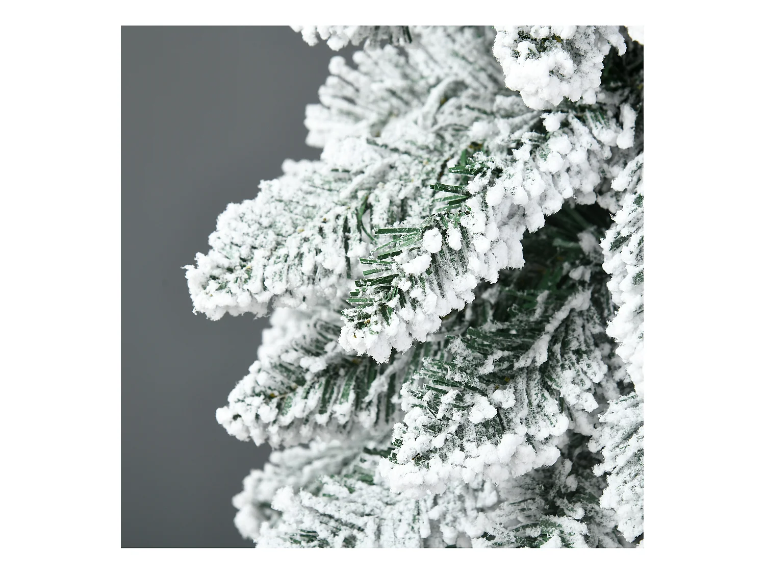 Kunstkerstboom met sneeuw, 180 cm, 523 takken, met metalen voet, groen (Ø74 x 180 cm)