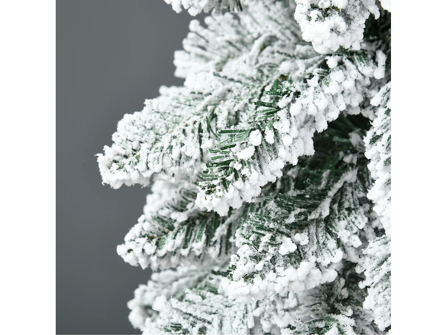Sapin de Noël artificiel avec neige, 180 cm, 523 branches, avec pied en métal, vert (Ø74 x 180 cm)