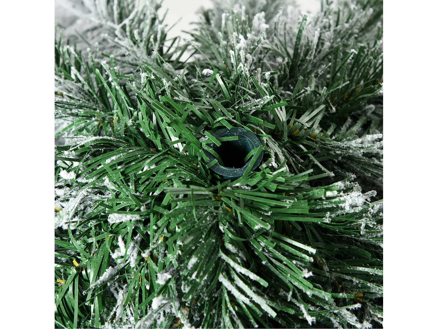 Sapin de Noël artificiel avec neige, 180 cm, 523 branches, avec pied en métal, vert (Ø74 x 180 cm)