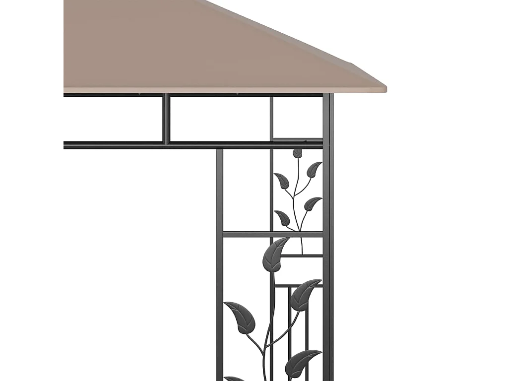 Tonnelle avec moustiquaire et lumières Led 3x3x2,73 m Taupe
