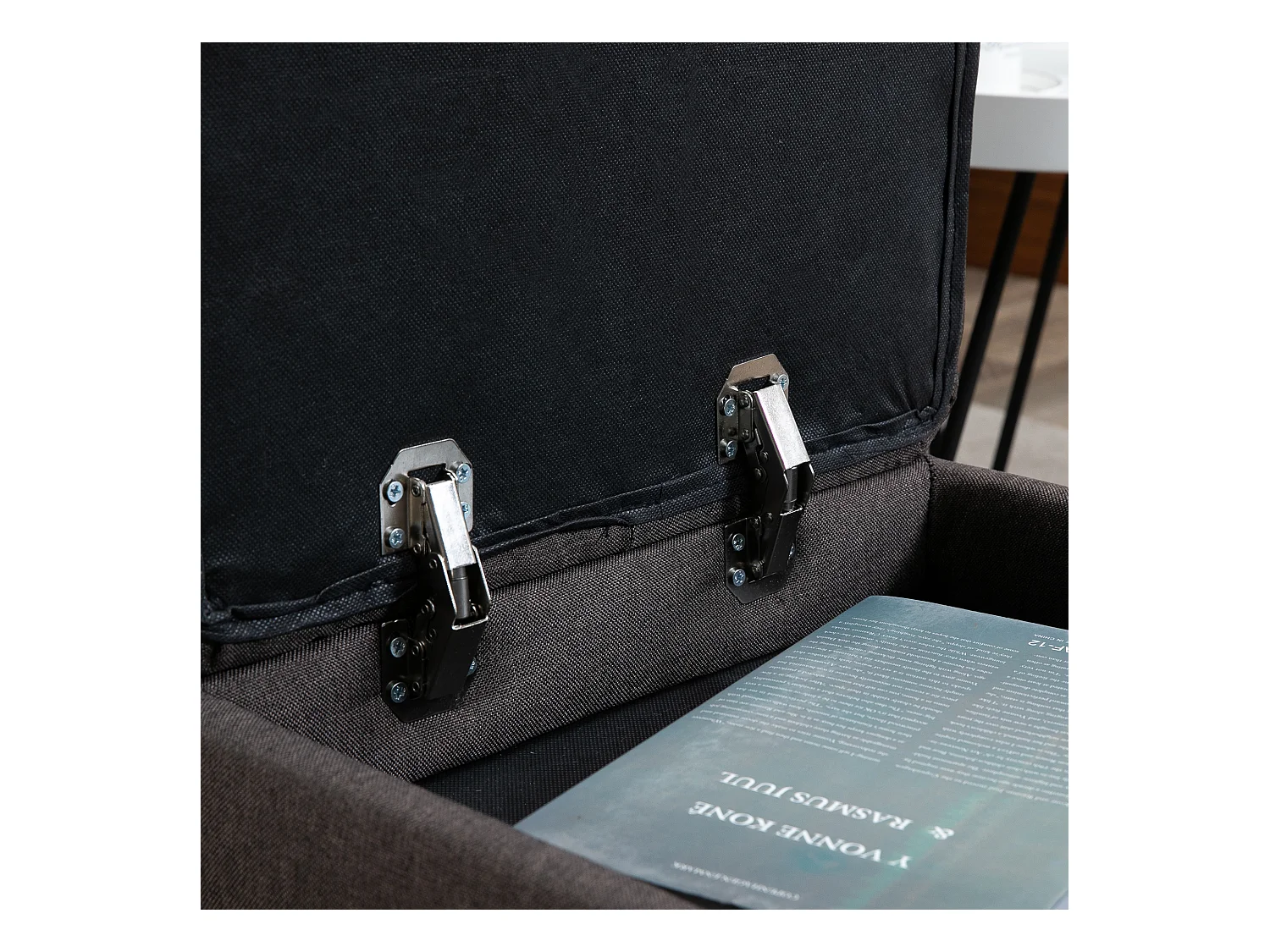 Fauteuil relax avec massage, repose-pieds et fonction inclinable, polyester, brun (80x86x99 cm)