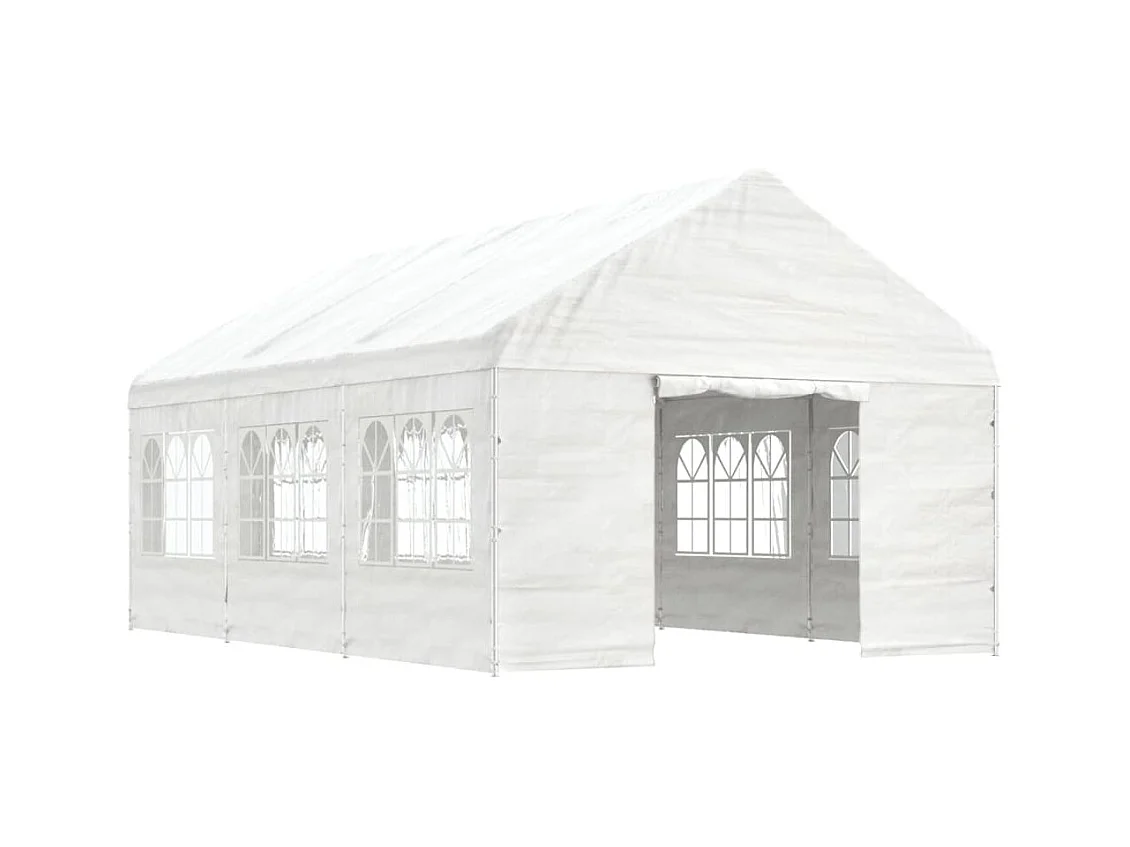 Gazebo met wit dak 6,69x4,08x3,22 m polyethyleen