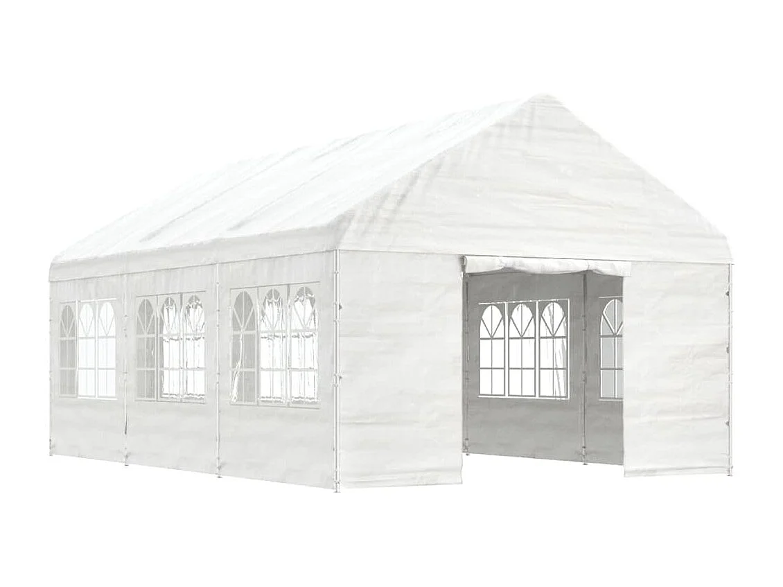 Gazebo con techo blanco 6,69x4,08x3,22 m polietileno