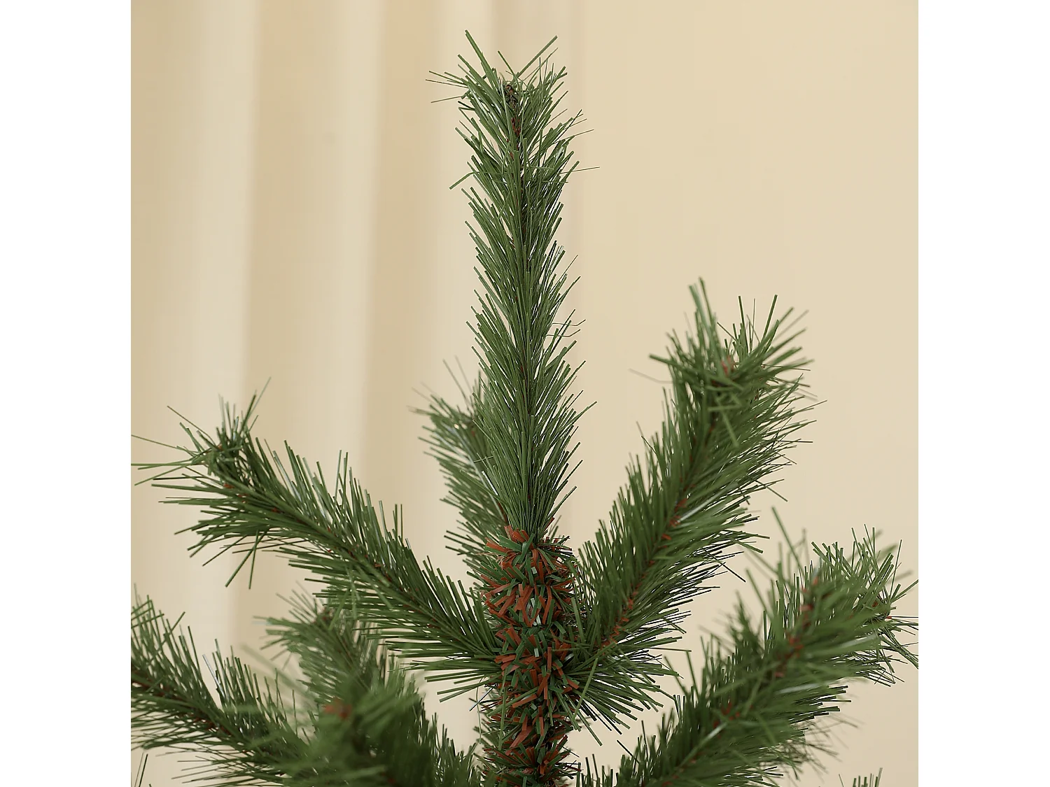 Árbol de Navidad artificial 180 cm, con patas de metal, ramas ignífugas, verde (Ø100 x 180 cm)