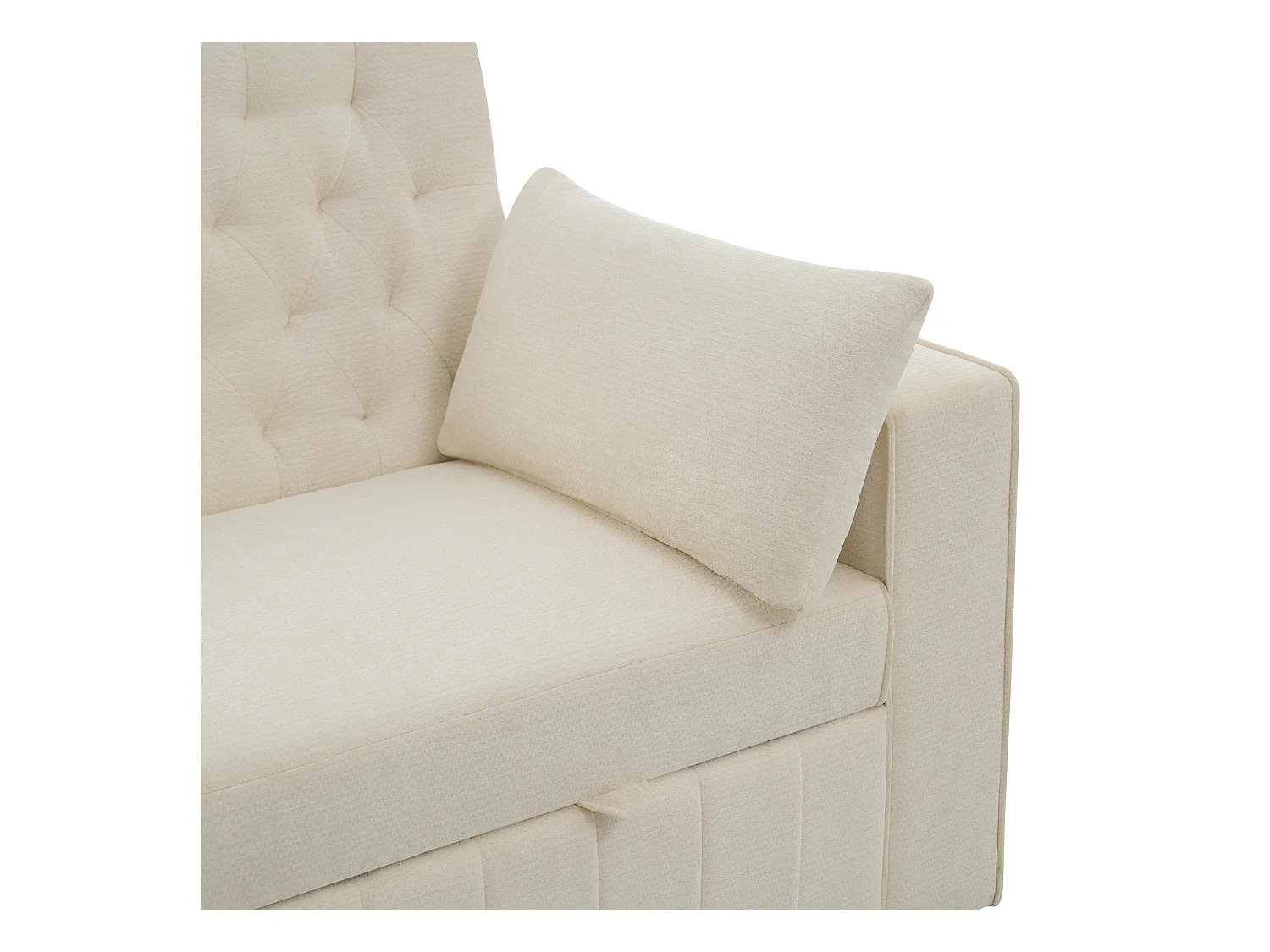 Sofá cama de 2 plazas con espacio de almacenamiento, portavasos, puerto USB, diseño moderno de chenilla, beige (140x137x84 cm)