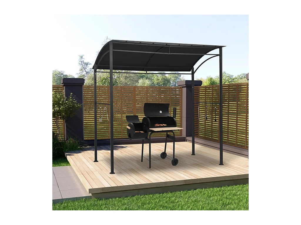 Cenador para barbacoa 215x150x220 cm Acero Antracita