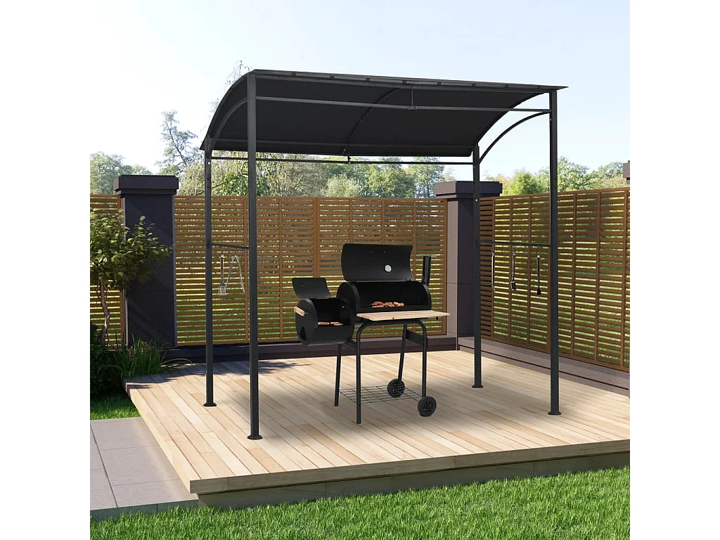 Cenador para barbacoa 215x150x220 cm Acero Antracita