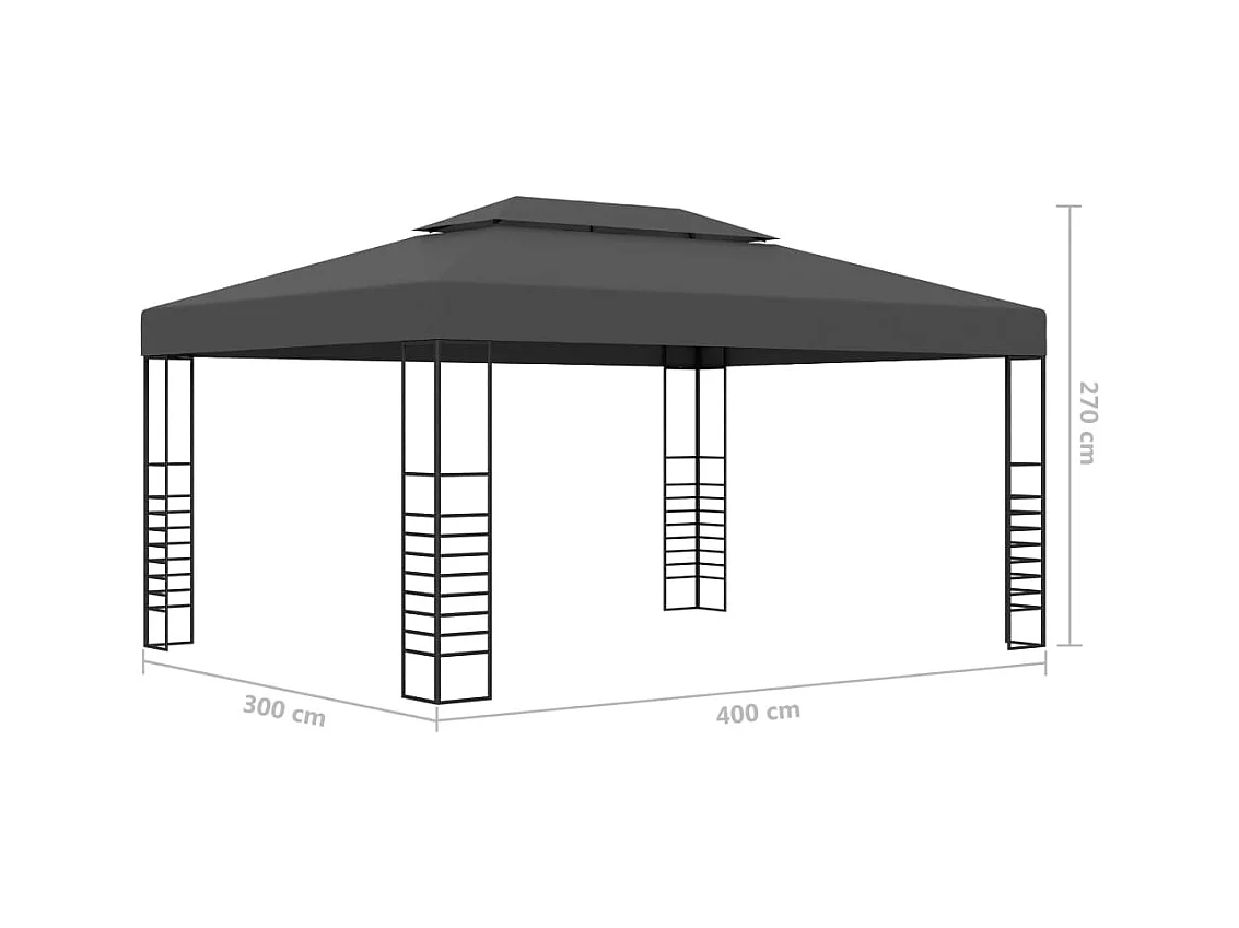 Pérgola antracita de 3x4 m