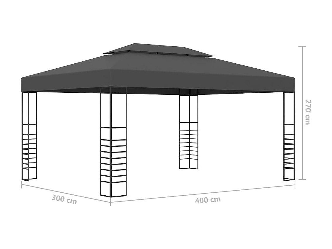 Pérgola antracita de 3x4 m