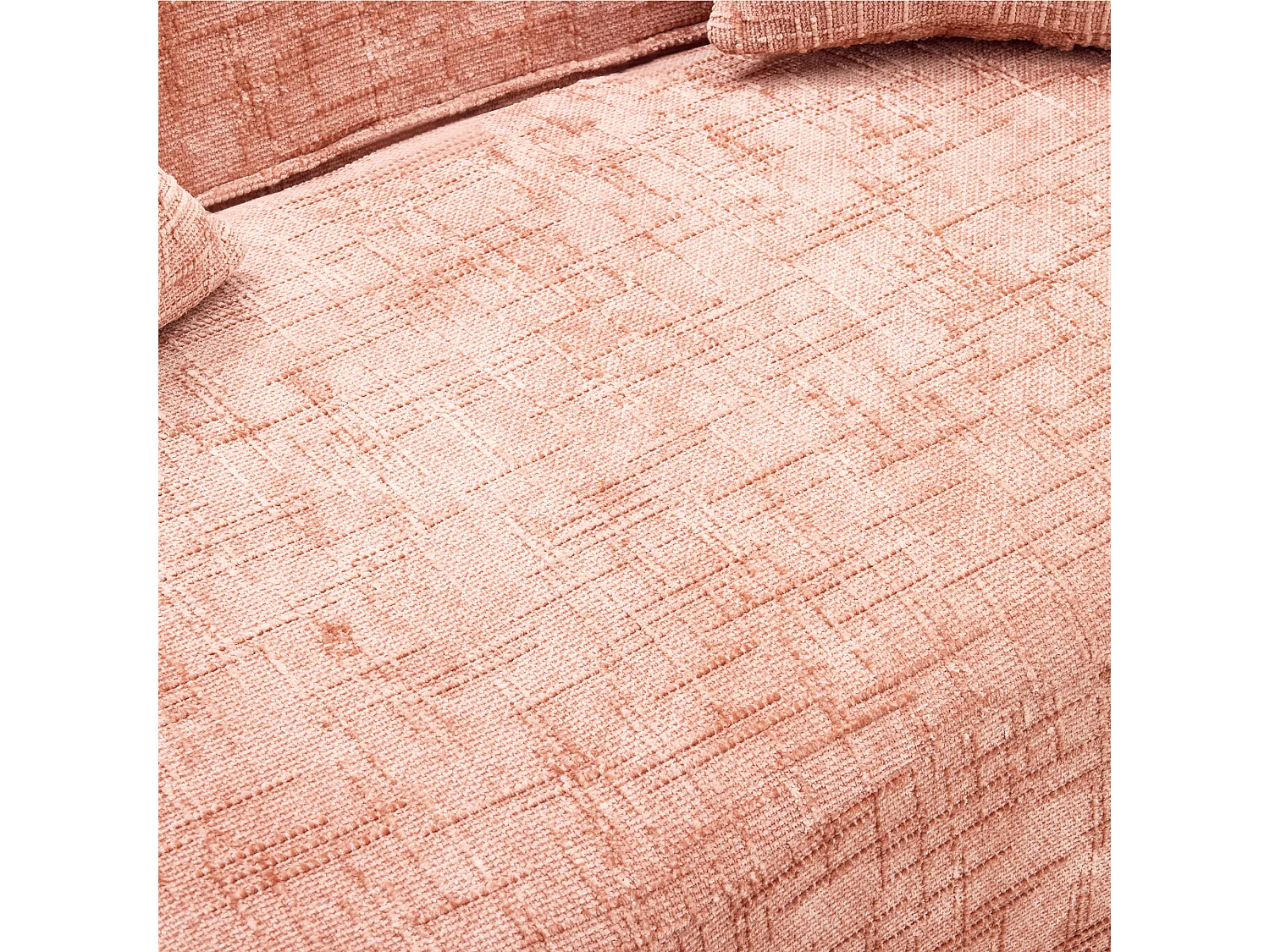 Canapé incurvé rose, 2 places, avec accoudoirs, coussins inclus, canapé crème pour petits espaces, sans montage nécessaire (170x87x65 cm)