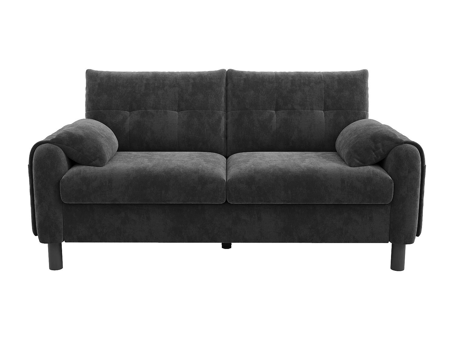 Canapé 2 places moderne, confortable, en tissu chenille, design scandinave, gris (158x80x88.5 cm)