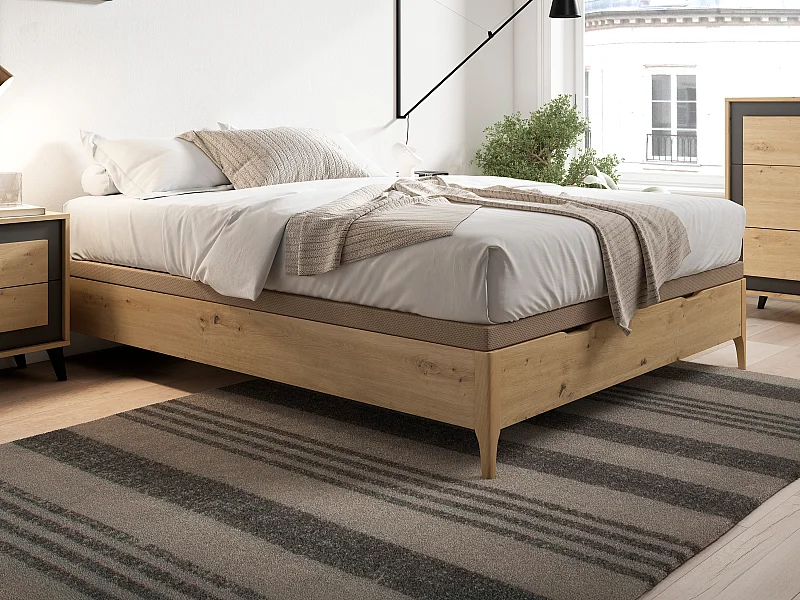 Sommier coffre 160 x 200 cm - Naturel clair - VEONA de YSMÉE