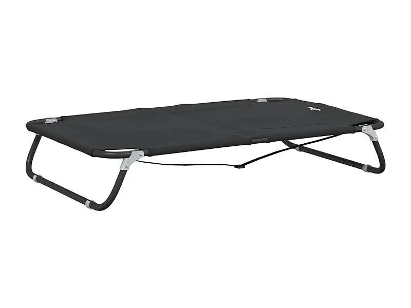 Éliane-Marie-Thérèse  Lit pour cen pliable anthracite tissu Oxford et acier