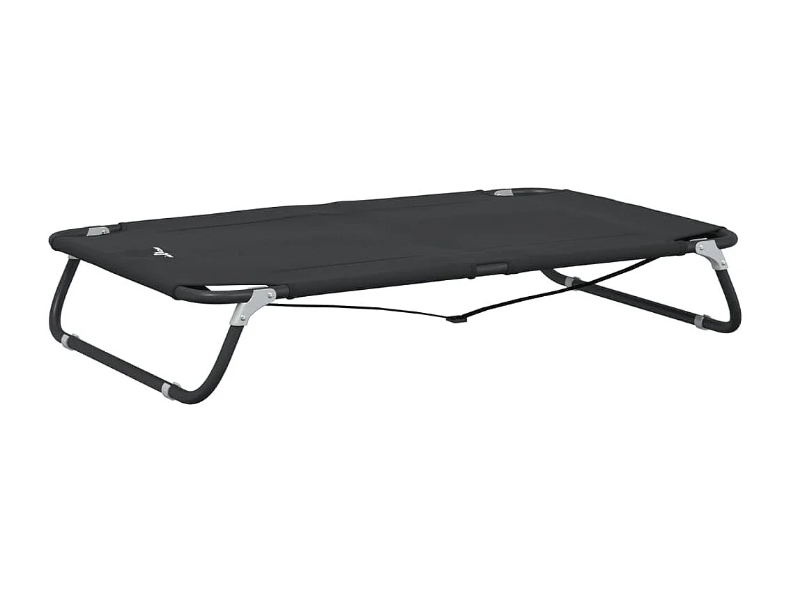 Éliane-Marie-Thérèse  Lit pour cen pliable anthracite tissu Oxford et acier