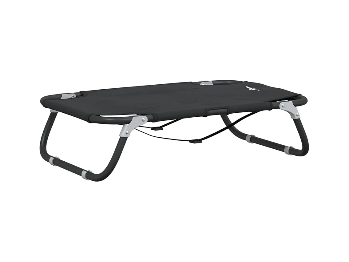 Éliane-Marie-Thérèse  Lit pour cen pliable anthracite tissu Oxford et acier