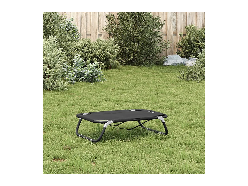 Éliane-Marie-Thérèse  Lit pour cen pliable anthracite tissu Oxford et acier