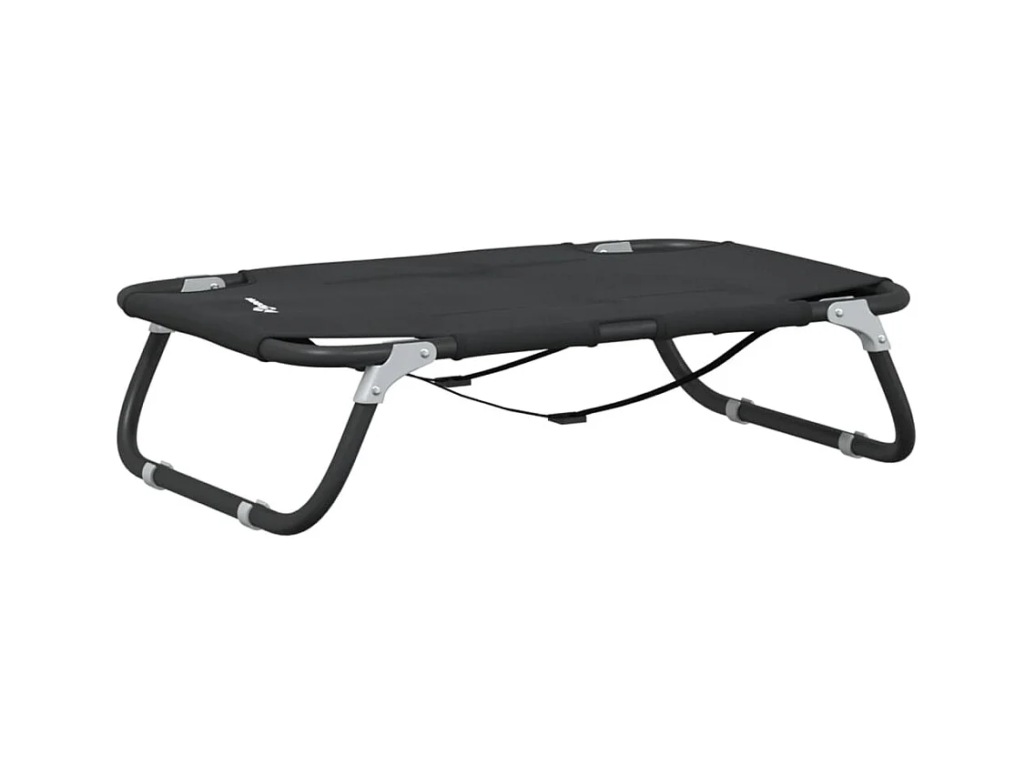 Éliane-Marie-Thérèse  Lit pour cen pliable anthracite tissu Oxford et acier