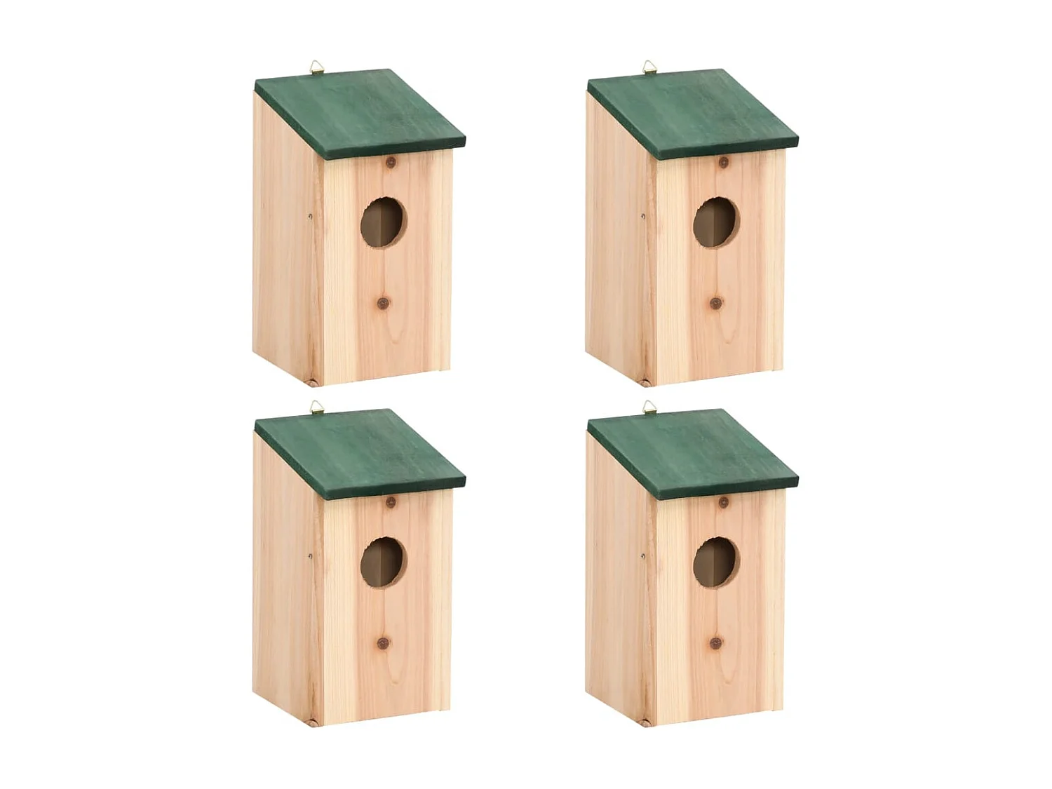 Garden Furniture -  4 pcs Nichoirs Bois 12x12x22 cm