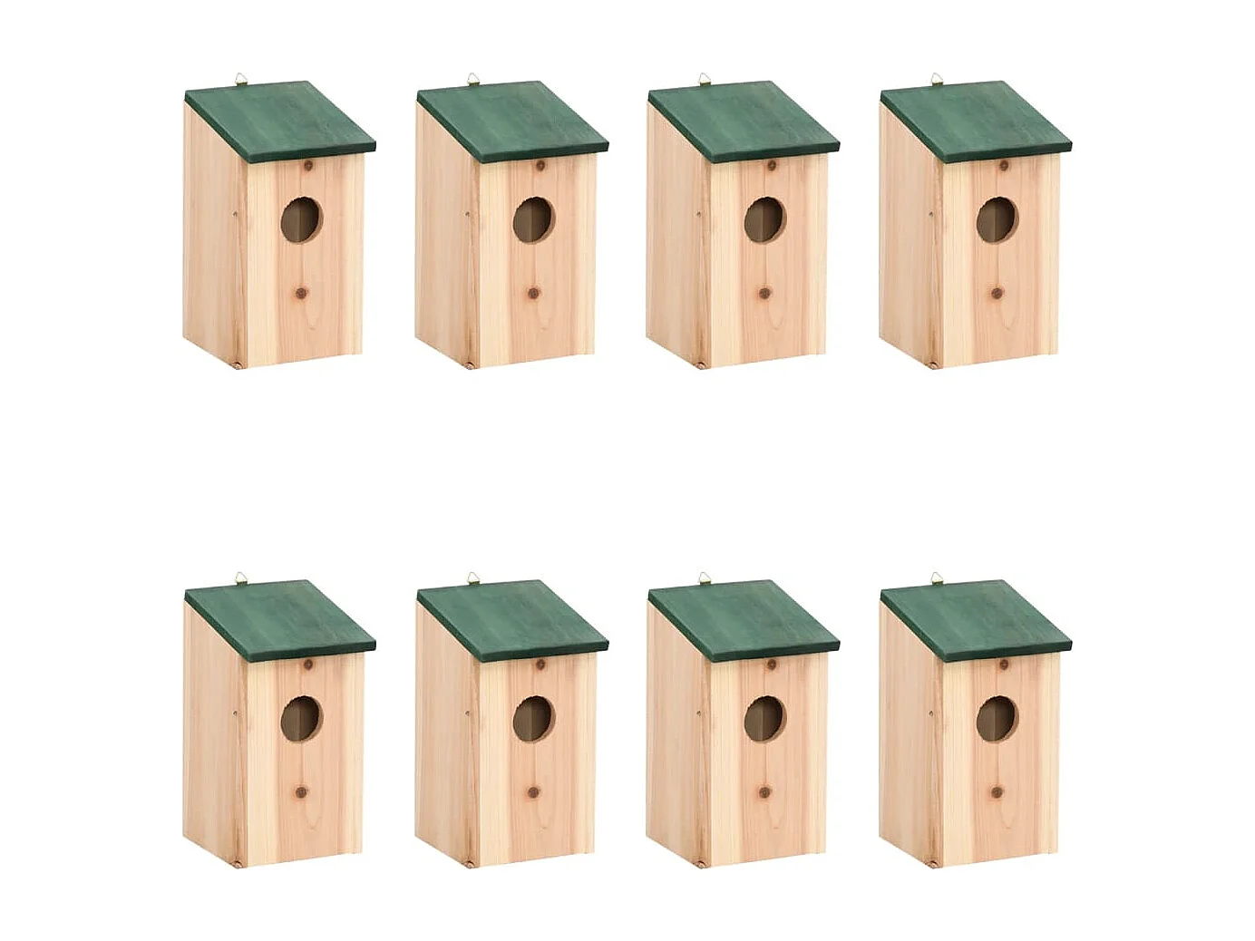 Garden Furniture -  Nichoirs 8 pcs Bois 12x12x22 cm