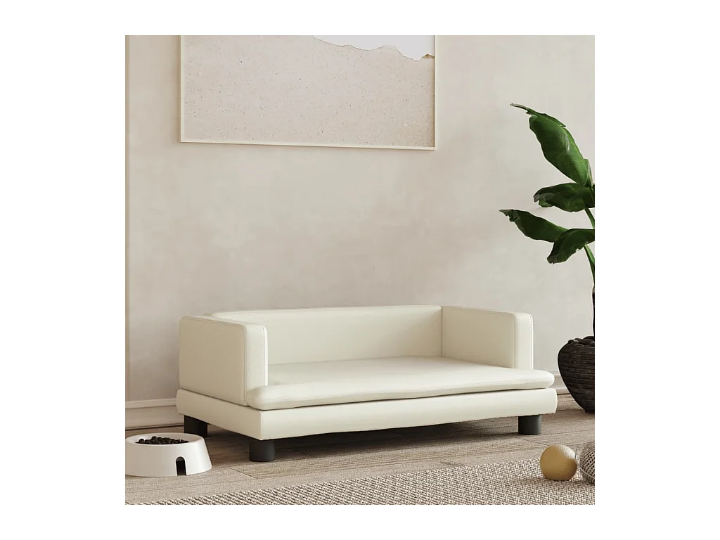 Asdee  Lit pour cen crème 80x45x30 cm similicuir