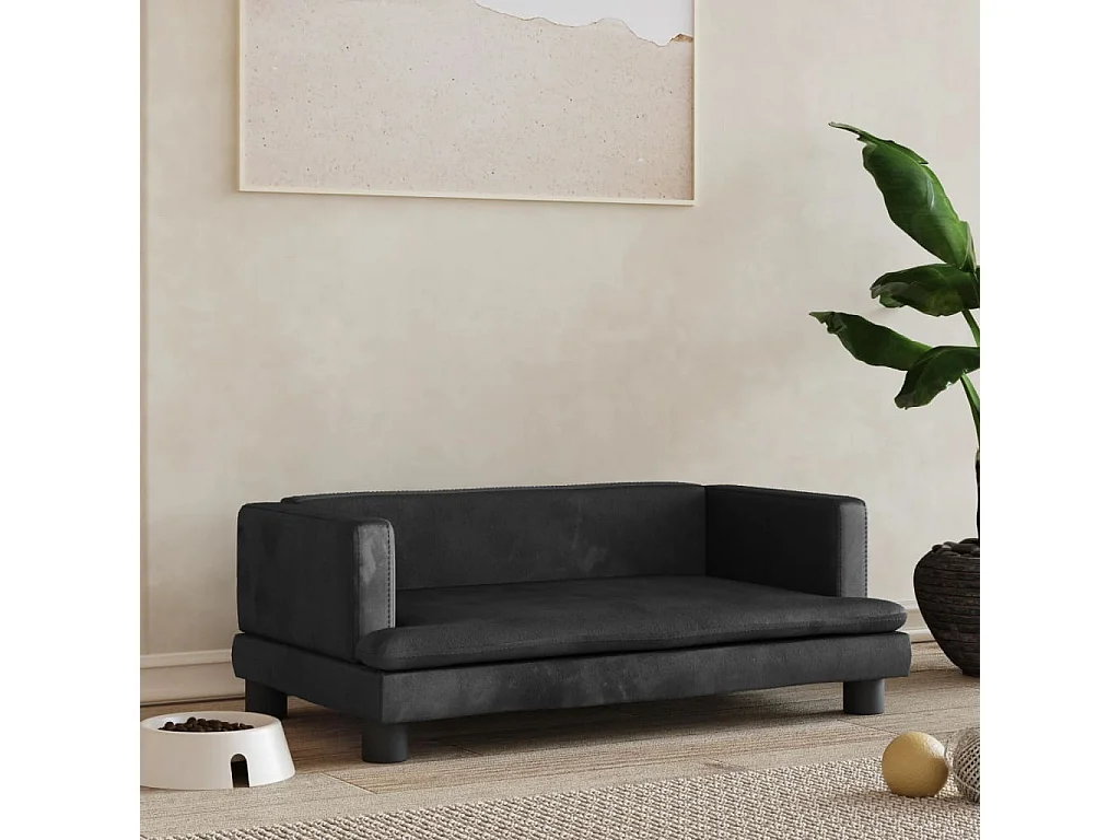 Asdee  Lit pour cen noir 80x45x30 cm velours