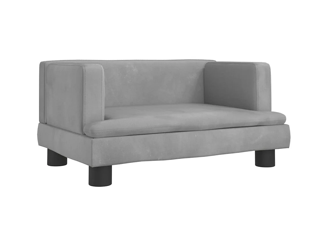 Asdee  Cama para perros de terciopelo gris claro 60x40x30 cm