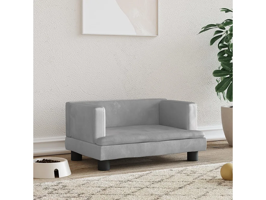 Asdee  Lit pour cen gris clair 60x40x30 cm velours