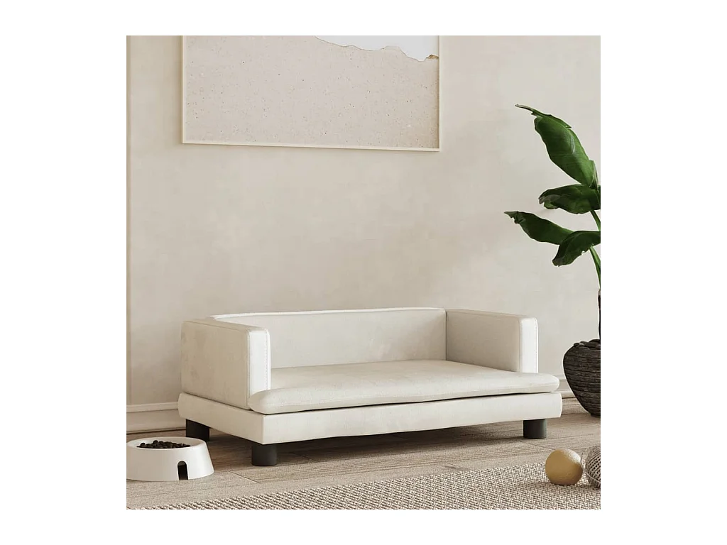 Asdee  Lit pour cen crème 80x45x30 cm velours