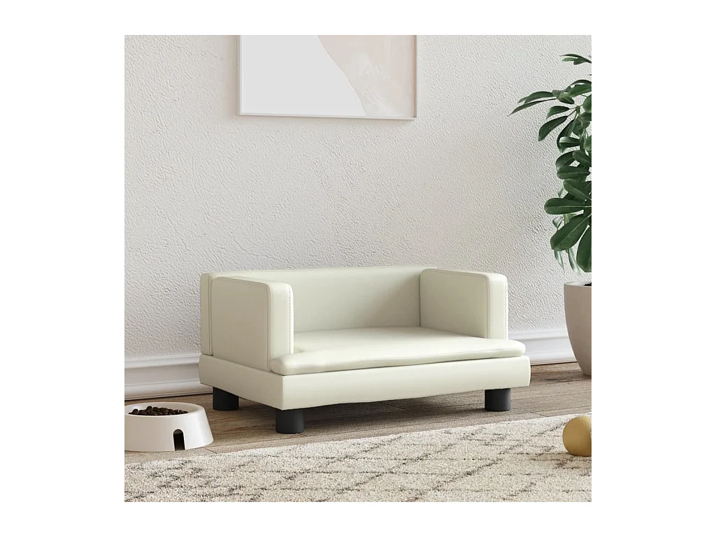 Asdee  Lit pour cen crème 60x40x30 cm similicuir