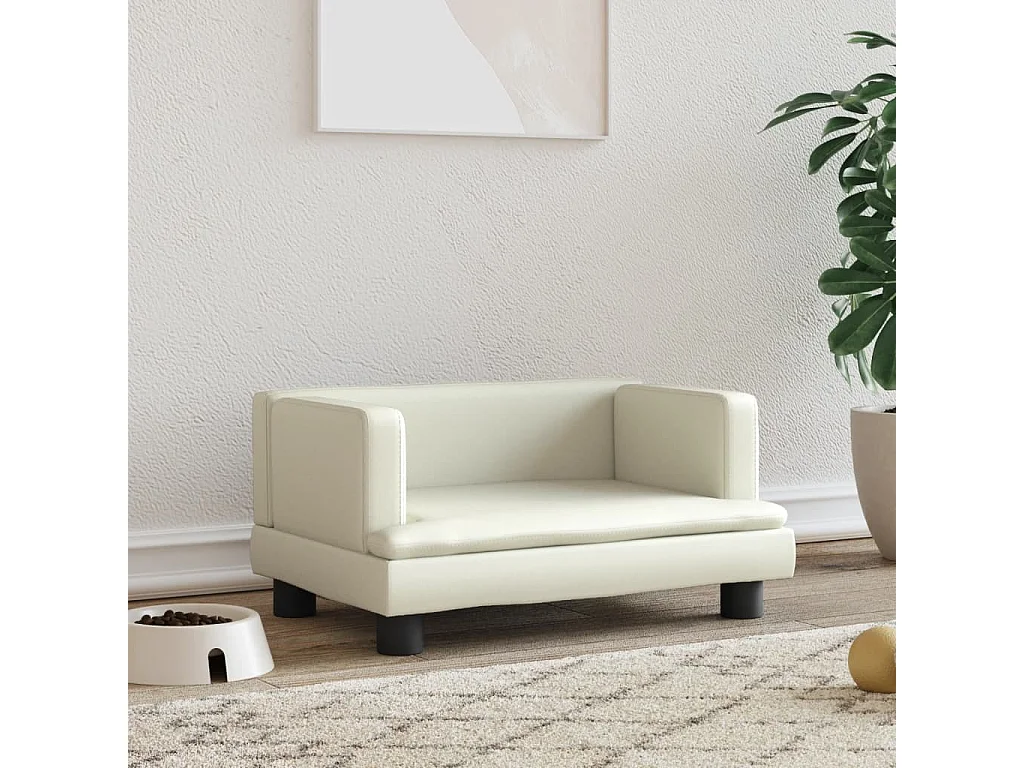 Asdee  Lit pour cen crème 60x40x30 cm similicuir