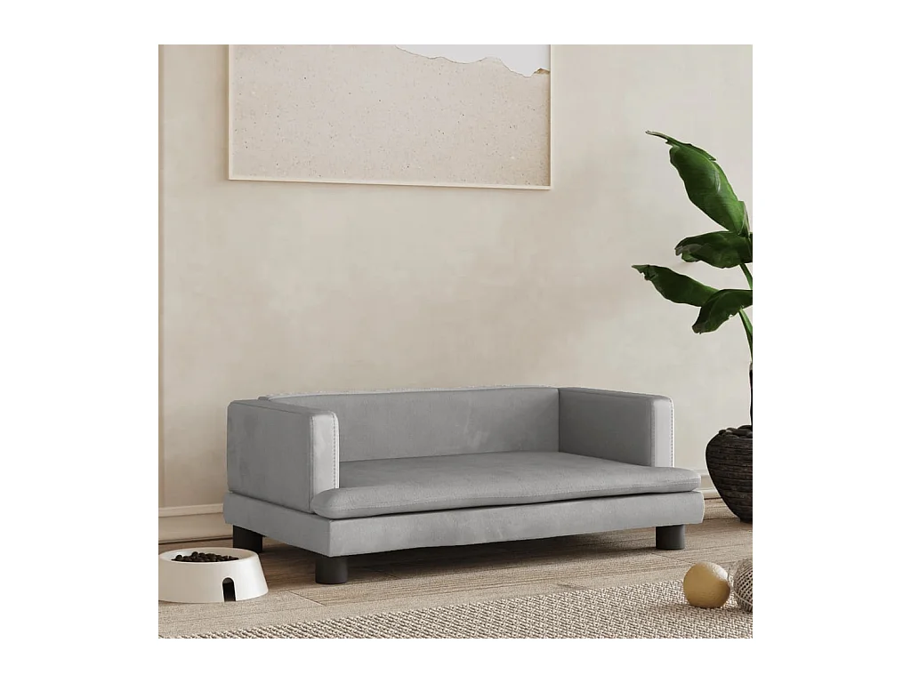 Asdee  Lit pour cen gris clair 80x45x30 cm velours