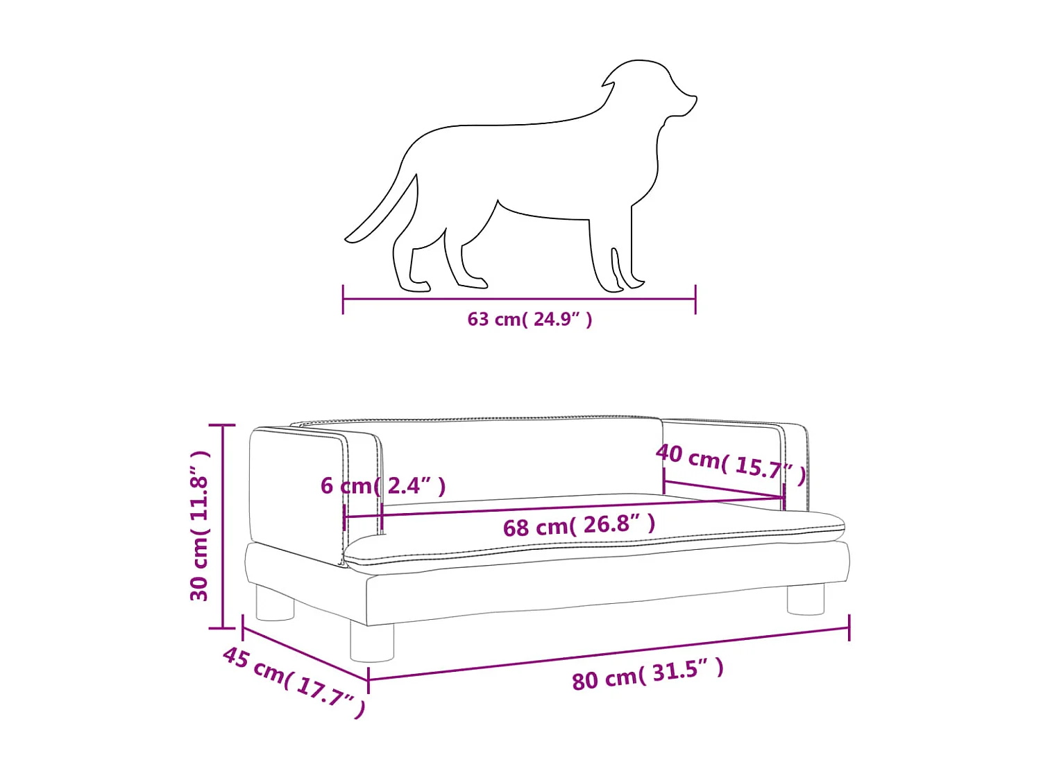 Asdee  Lit pour cen gris clair 80x45x30 cm velours