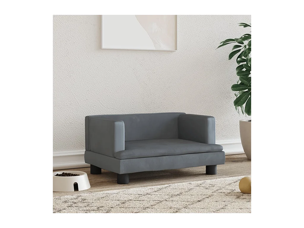 Asdee  Lit pour cen gris foncé 60x40x30 cm velours