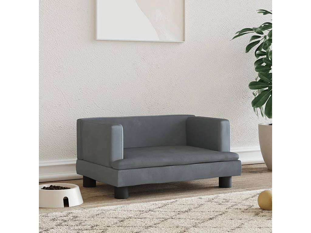 Asdee  Lit pour cen gris foncé 60x40x30 cm velours
